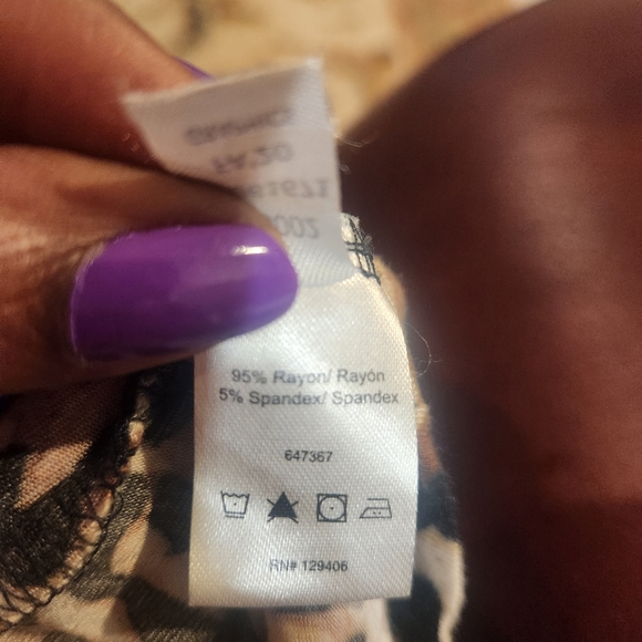 Venus brown, black and cream leopard print knot dress. Size 1X - Picture 3 of 8